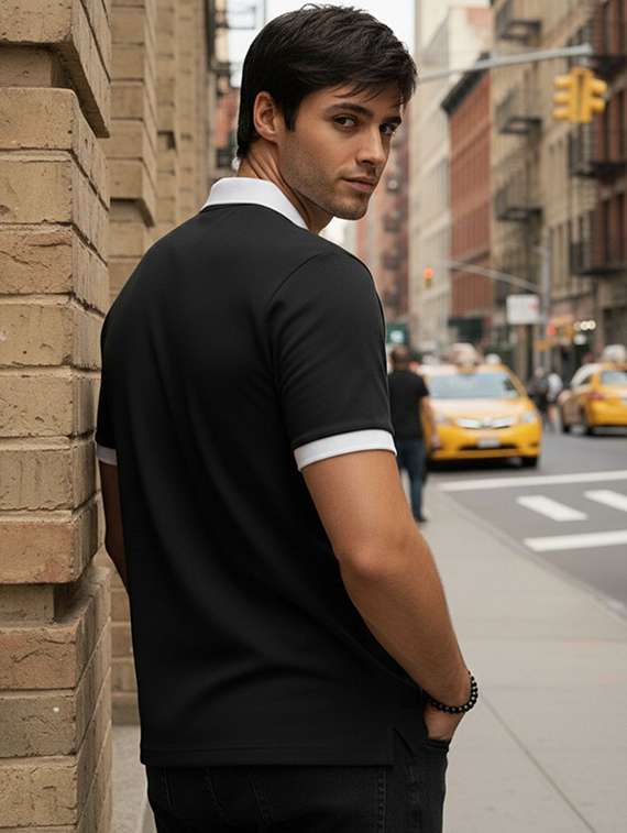 men solid short sleeve regular fit polo t-shirt - 22502032 -  Standard Image - 3