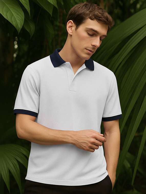 men solid short sleeve regular fit polo t-shirt