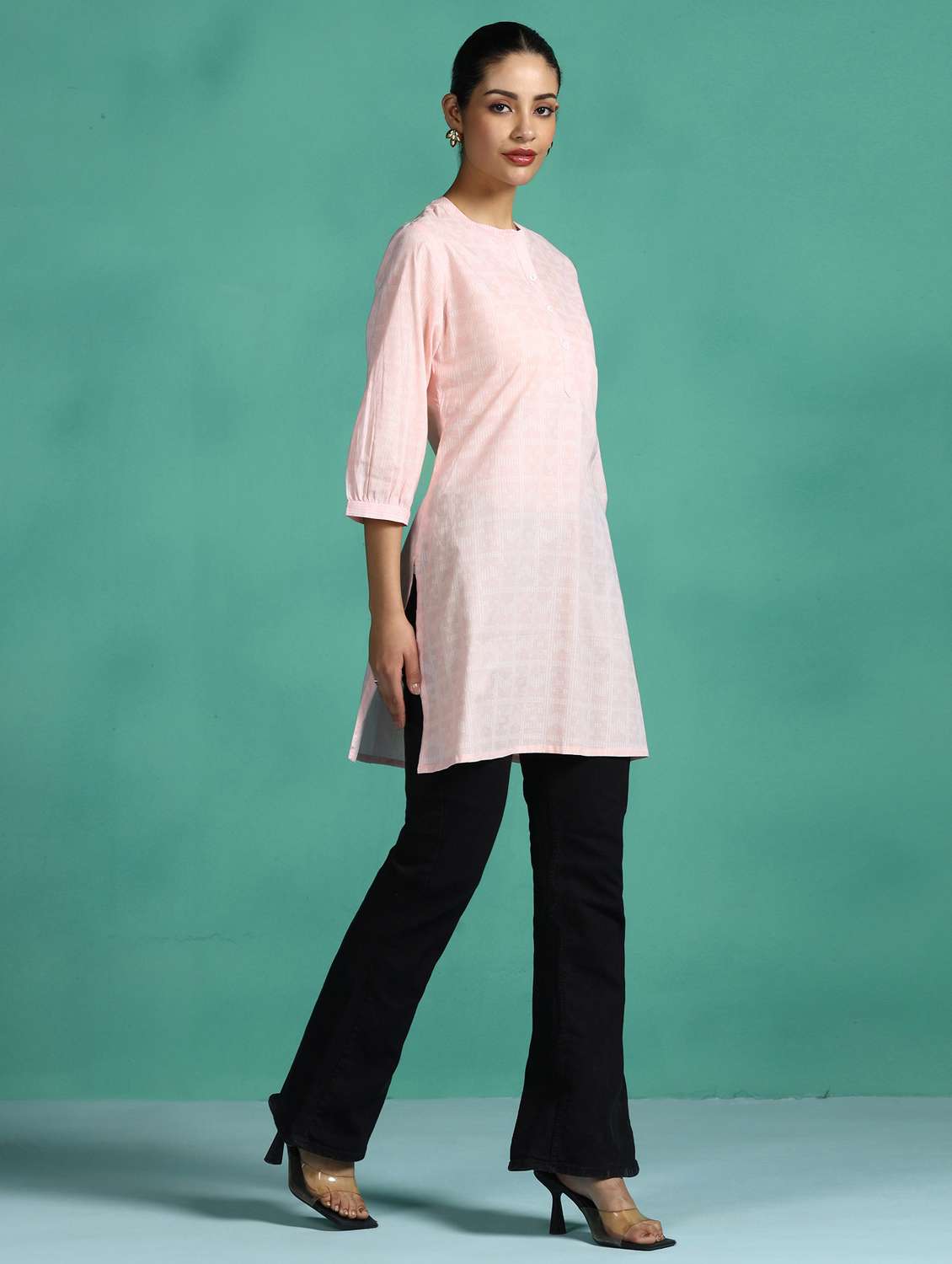 women printed three quarter sleeves straight kurti - 22502038 -  Standard Image - 5