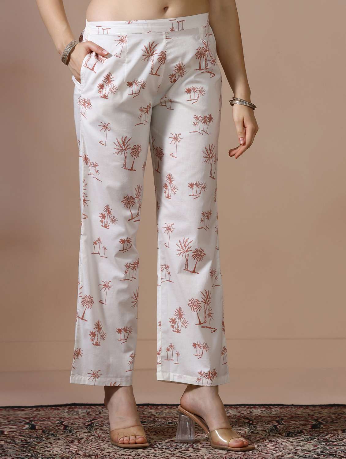 women printed three quarter sleeve kurta pant set - 22502094 -  Standard Image - 5
