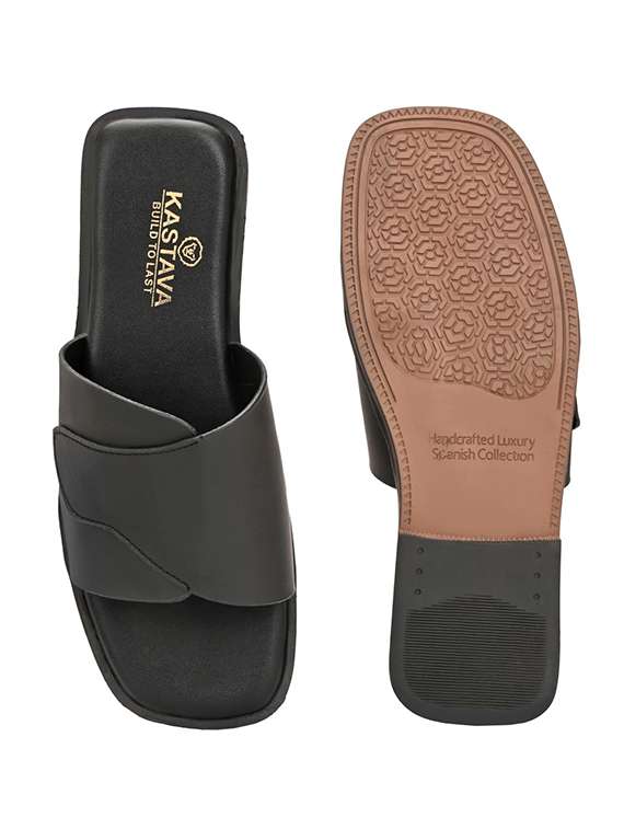 men black slip on sandal - 22502109 -  Standard Image - 5