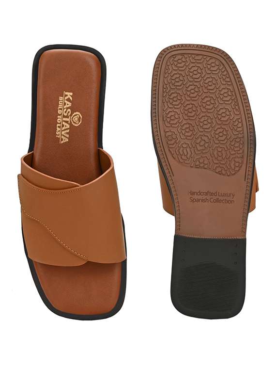 men tan slip on sandal - 22502111 -  Standard Image - 5