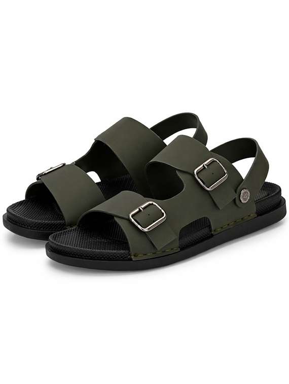 men solid back strap sandal