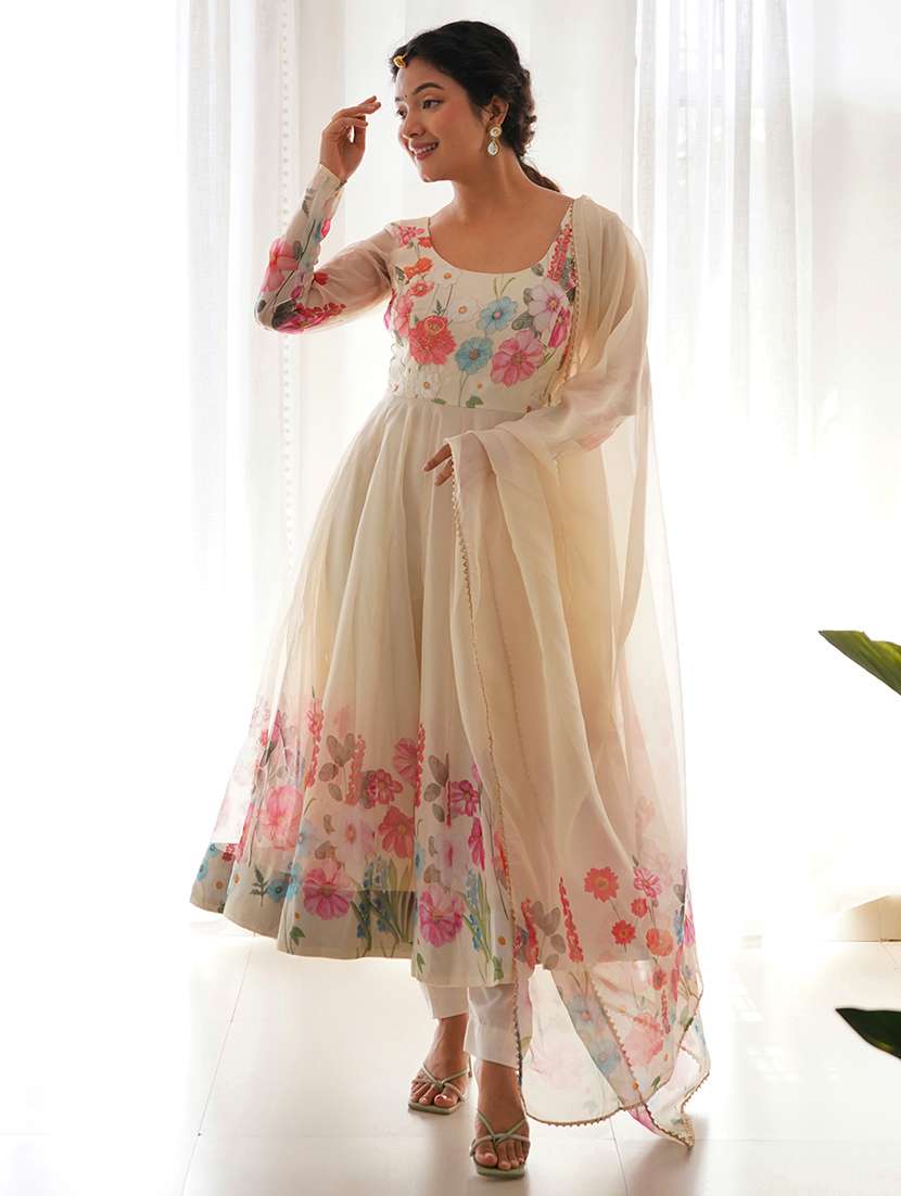 women printed long sleeves anarkali suit set - 22502113 -  Standard Image - 5