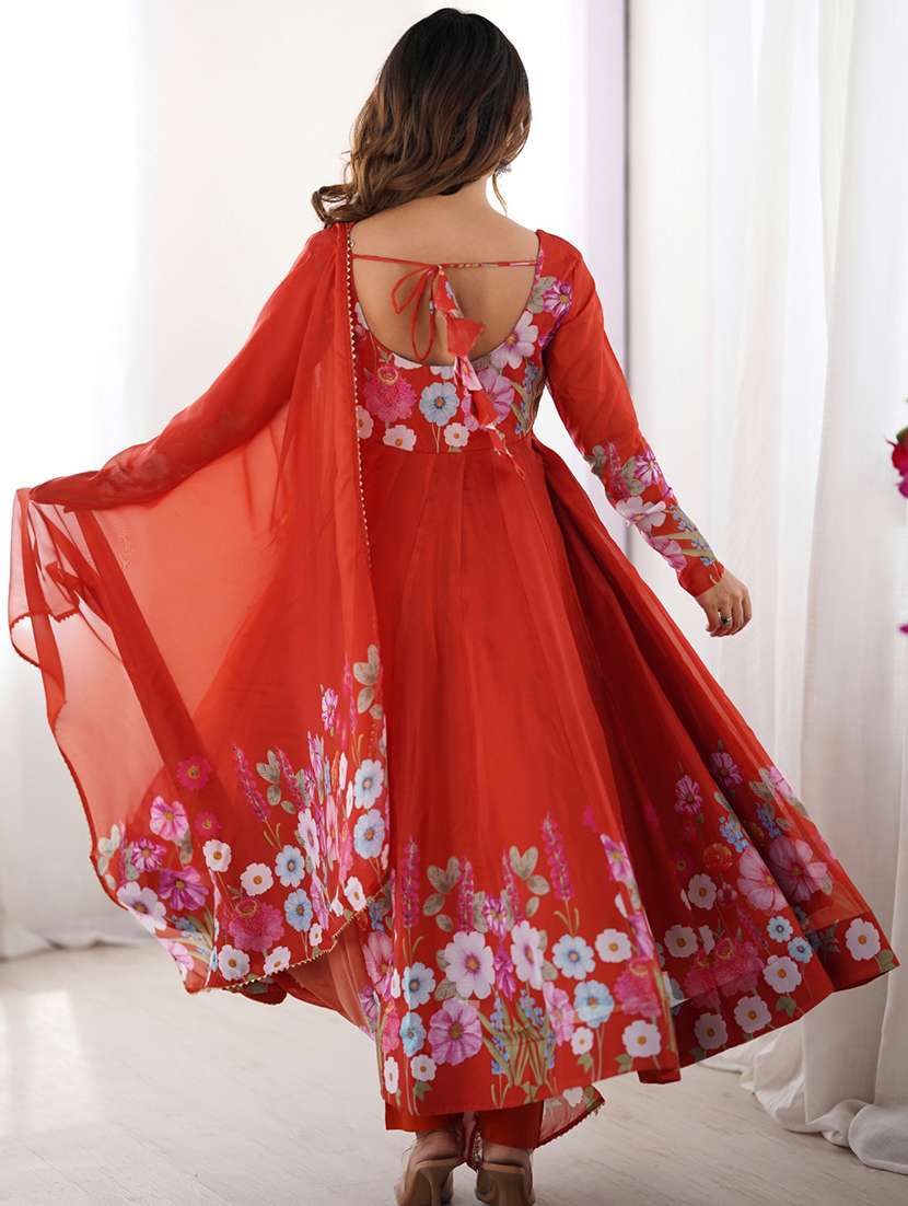 Women Printed Long Sleeves Anarkali Suit Set - 22502116 -  Standard Image - 3