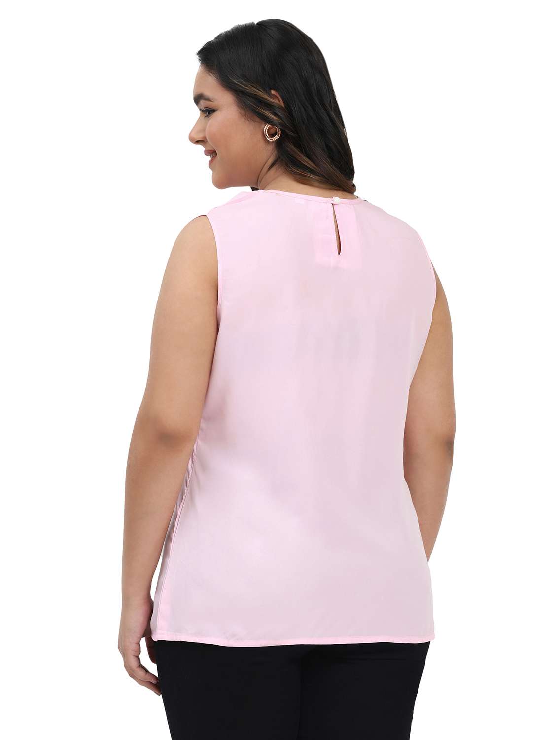 women solid sleeveless round neck top - 22502132 -  Standard Image - 3
