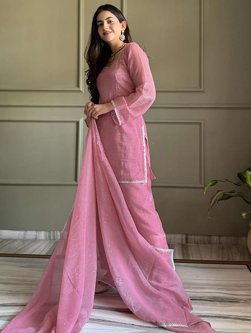 women self design long sleeves kurta and patiala suit set - 22502157 -  Standard Image - 5