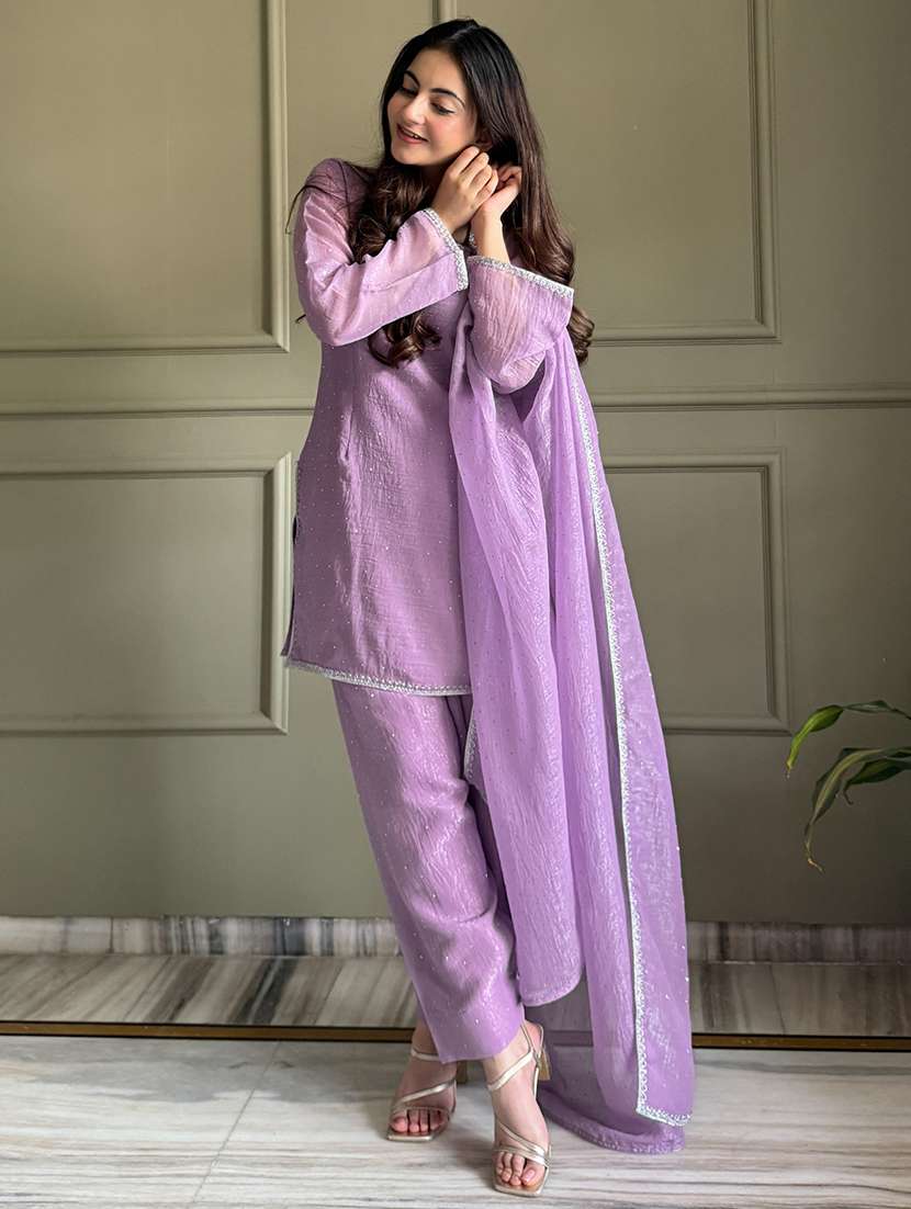 women self design long sleeves kurta and patiala suit set - 22502158 -  Standard Image - 5