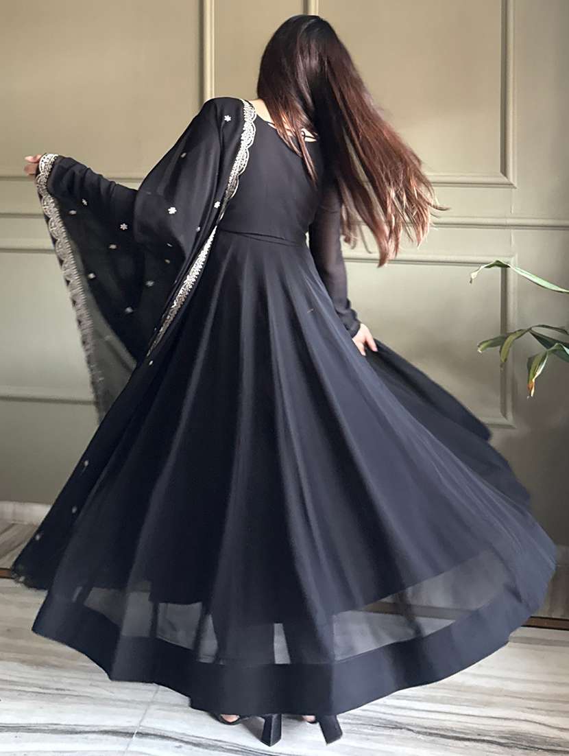 women embroidered long sleeves anarkali suit set - 22502161 -  Standard Image - 3