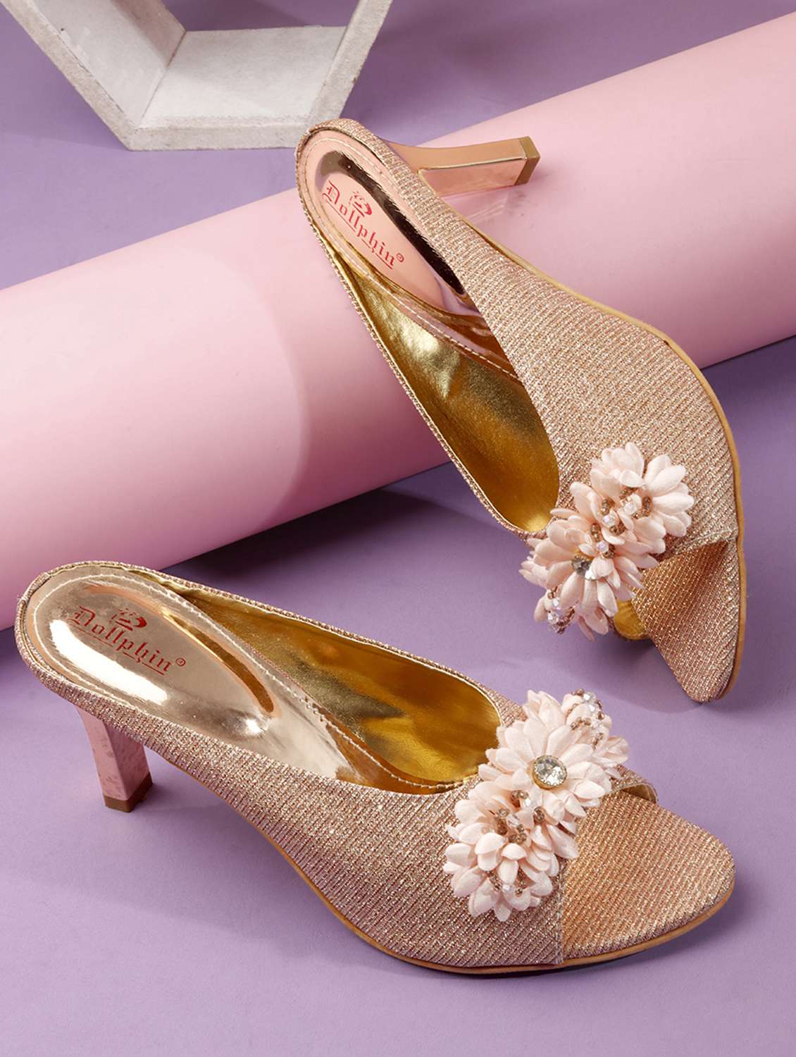women embellished slip on sandal