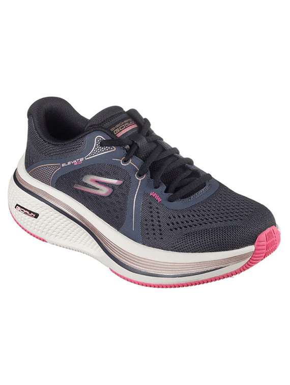 skechers go run elevate quartz black women running shoes