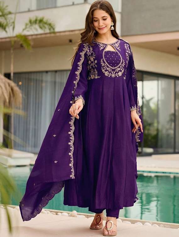 Women Embroidered Long Sleeve Kurta Pant With Dupatta Set - 22502256 -  Standard Image - 3