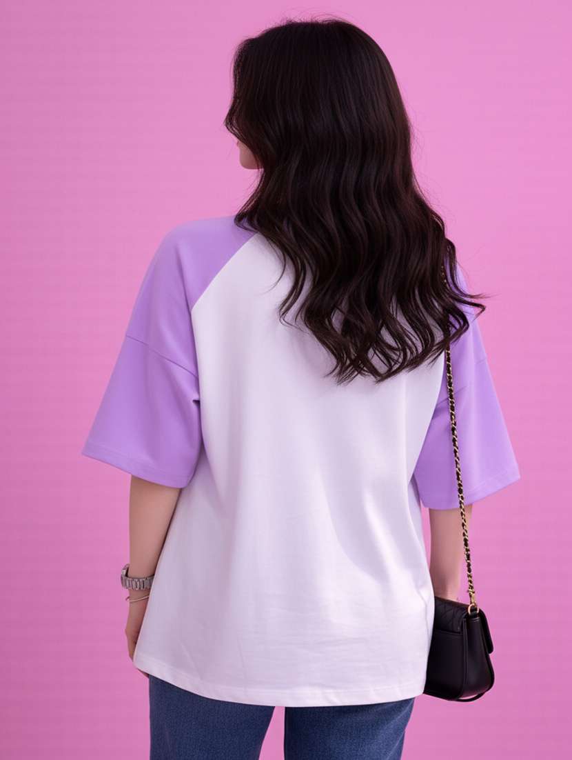 women printed raglan sleeve oversized t-shirt - 22502309 -  Standard Image - 3