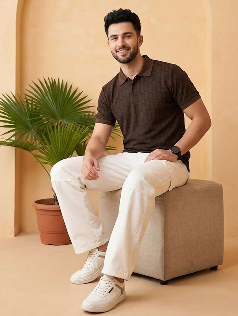 men printed short sleeve regular fit polo t-shirt - 22502325 -  Standard Image - 3