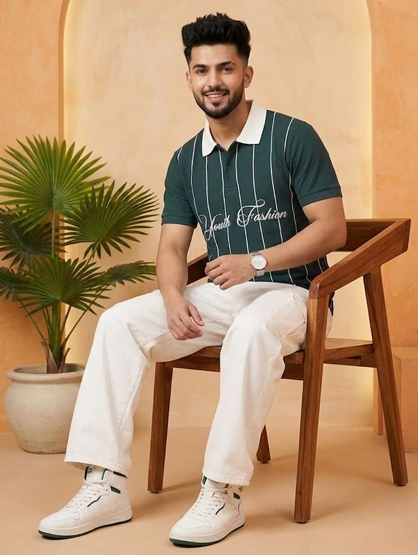men printed short sleeve regular fit polo t-shirt - 22502376 -  Standard Image - 3