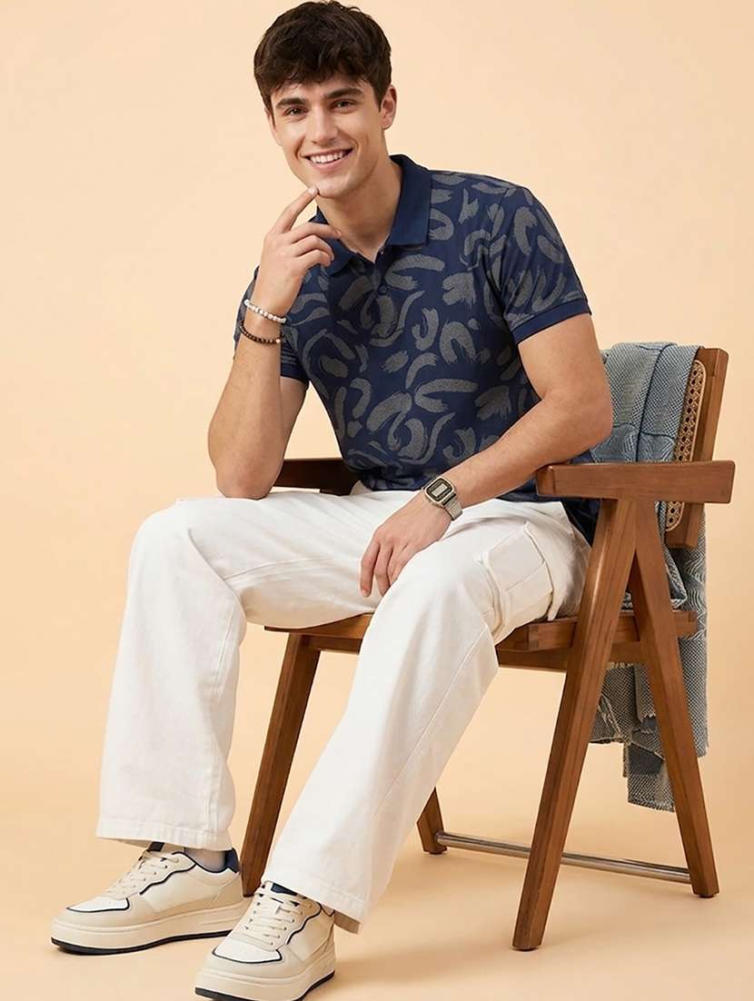 men printed short sleeve regular fit polo t-shirt - 22502384 -  Standard Image - 3