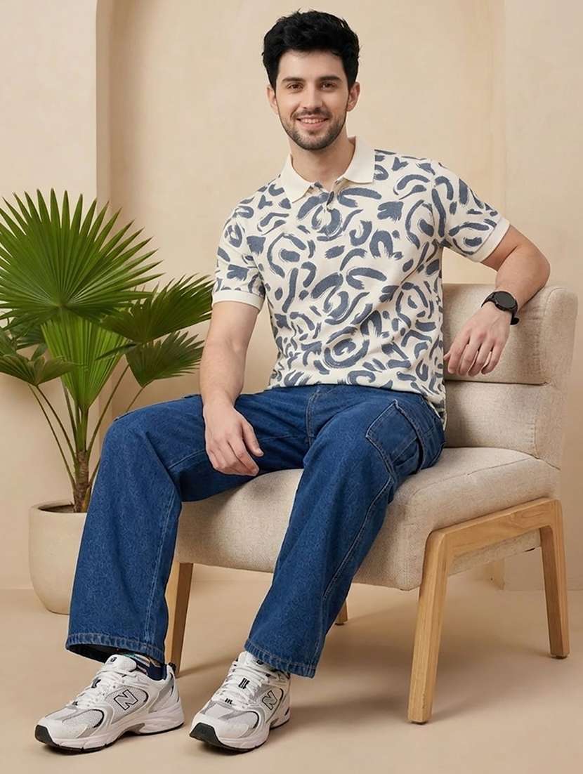men printed short sleeve regular fit polo t-shirt - 22502385 -  Standard Image - 3