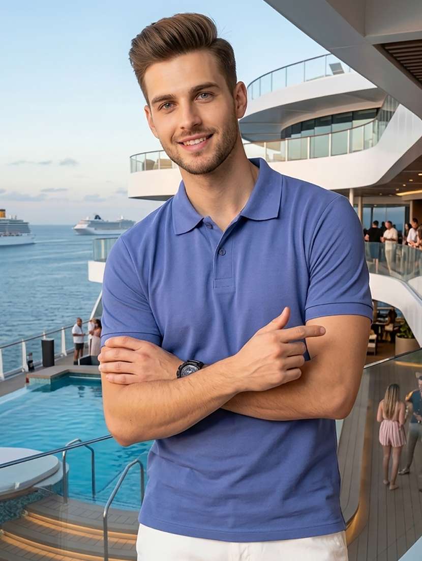 men solid short sleeve regular fit polo t-shirt