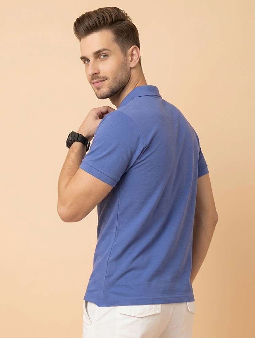 men solid short sleeve regular fit polo t-shirt - 22502393 -  Standard Image - 3