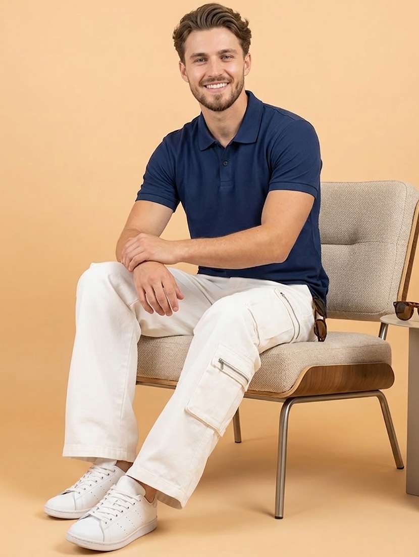 men solid short sleeve regular fit polo t-shirt - 22502395 -  Standard Image - 3