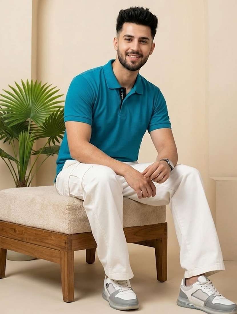 men solid short sleeve regular fit polo t-shirt - 22502400 -  Standard Image - 3