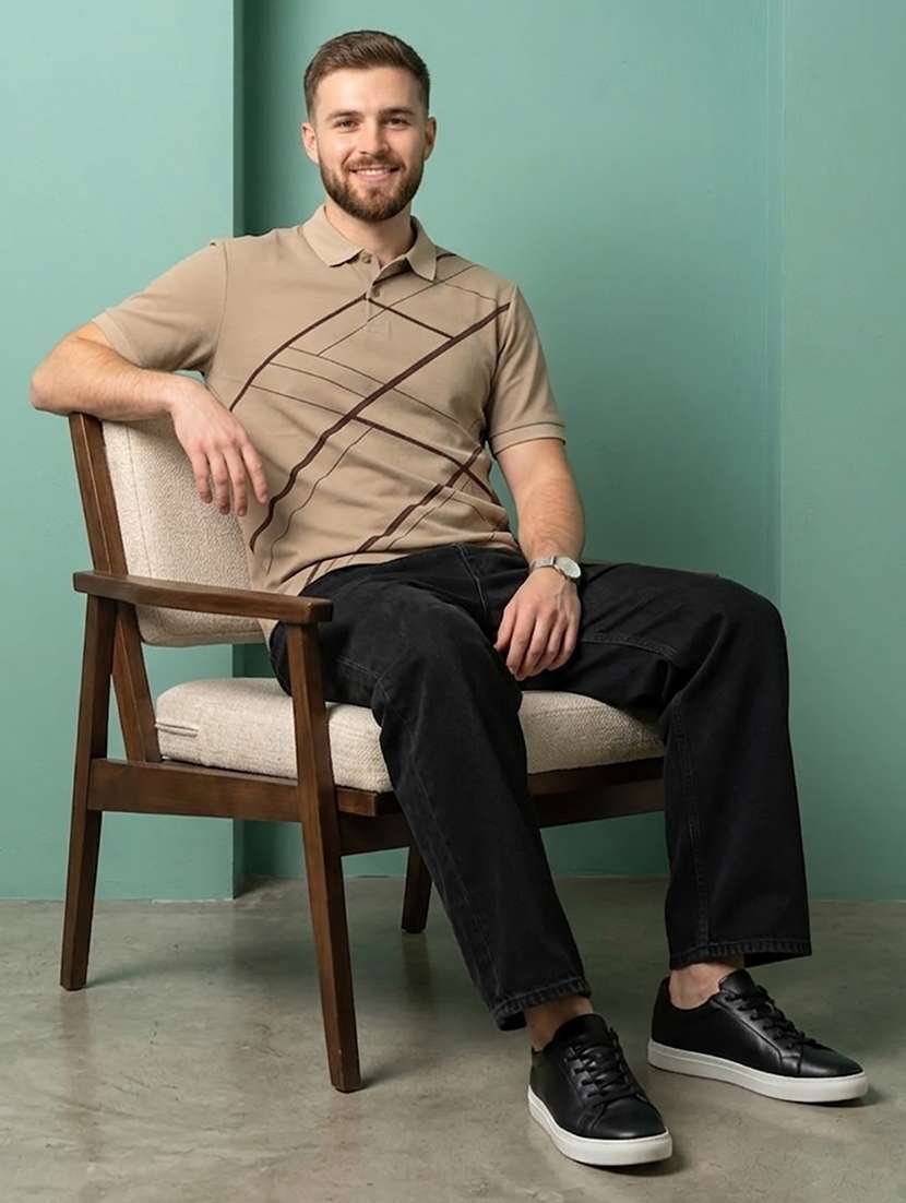 men printed short sleeve regular fit polo t-shirt - 22502413 -  Standard Image - 3