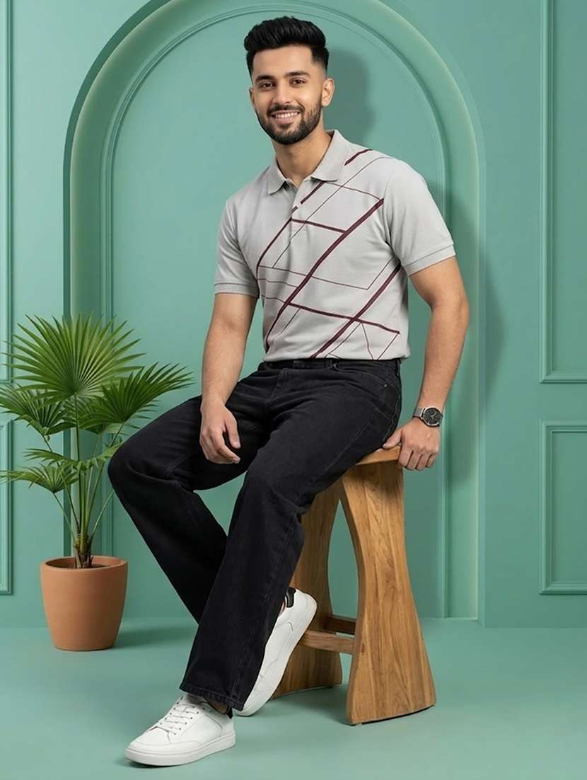 men printed short sleeve regular fit polo t-shirt - 22502414 -  Standard Image - 3