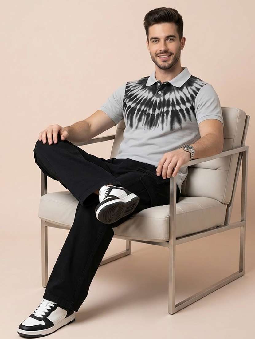 men printed short sleeve regular fit polo t-shirt - 22502422 -  Standard Image - 3
