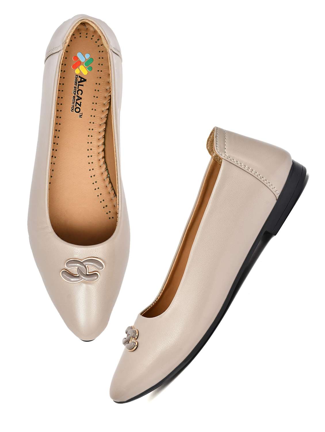 women grey slip on ballerina - 22502428 -  Standard Image - 3