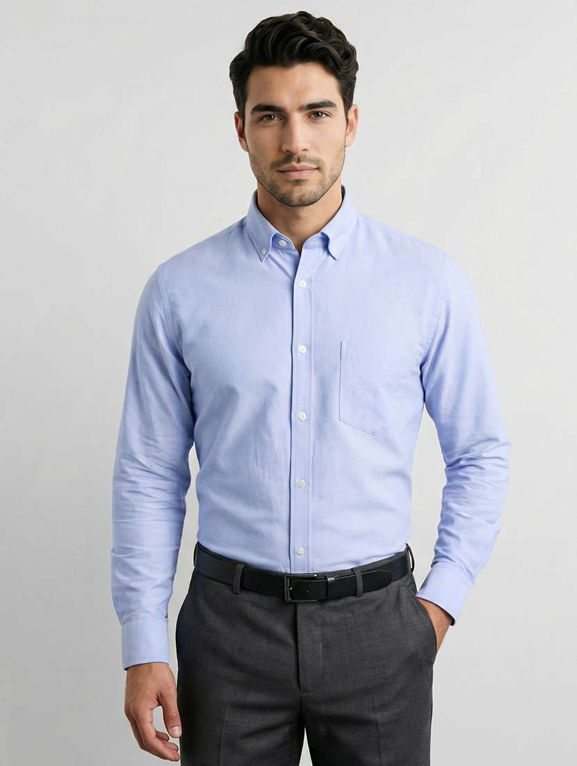 men solid long sleeve regular fit casual shirt