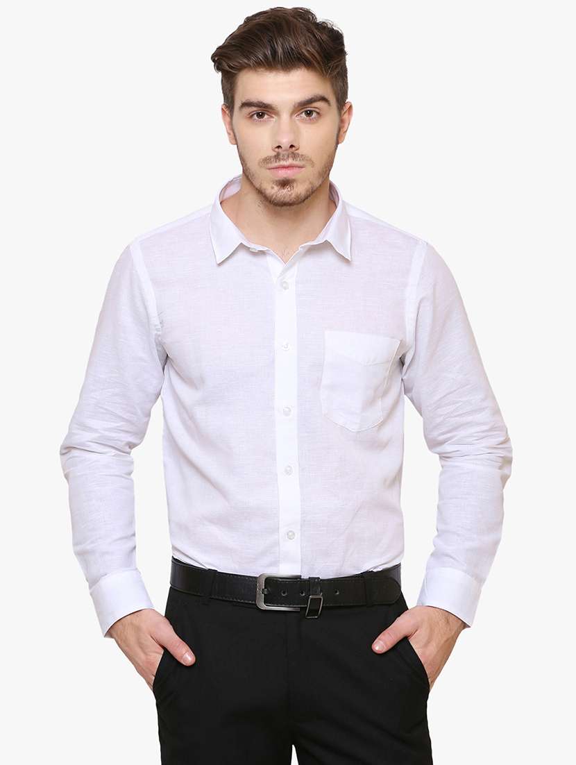men solid long sleeve regular fit casual shirt
