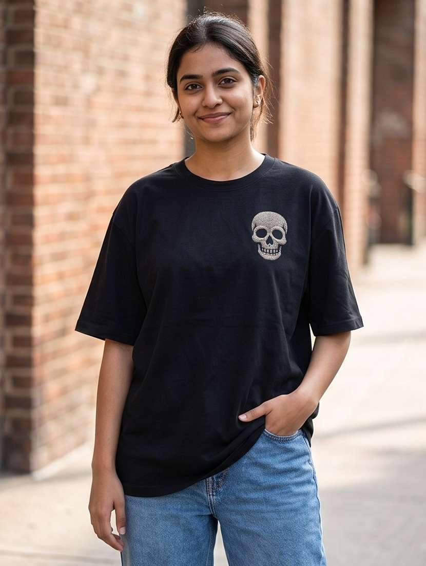 women solid with work short sleeve oversized t-shirt