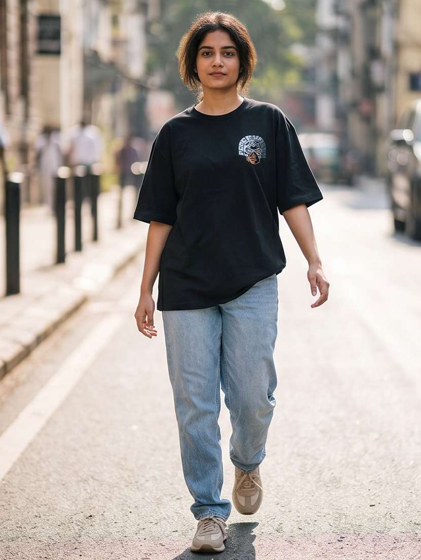 Women Printed Short Sleeve Oversized T-shirt - 22502455 -  Standard Image - 3