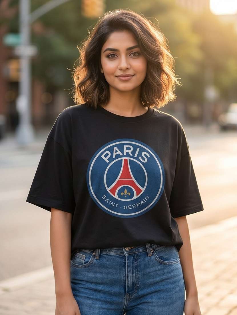 women front print short sleeve oversized t-shirt