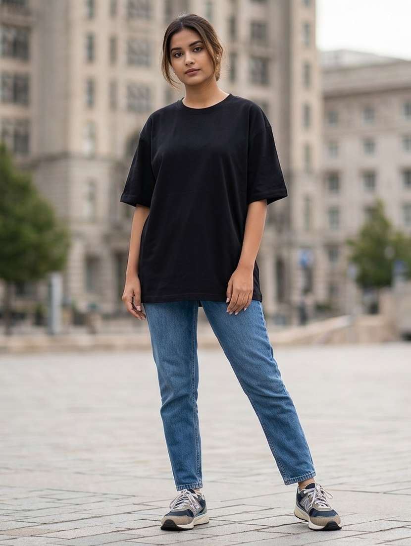 women front print short sleeve oversized t-shirt - 22502487 -  Standard Image - 3