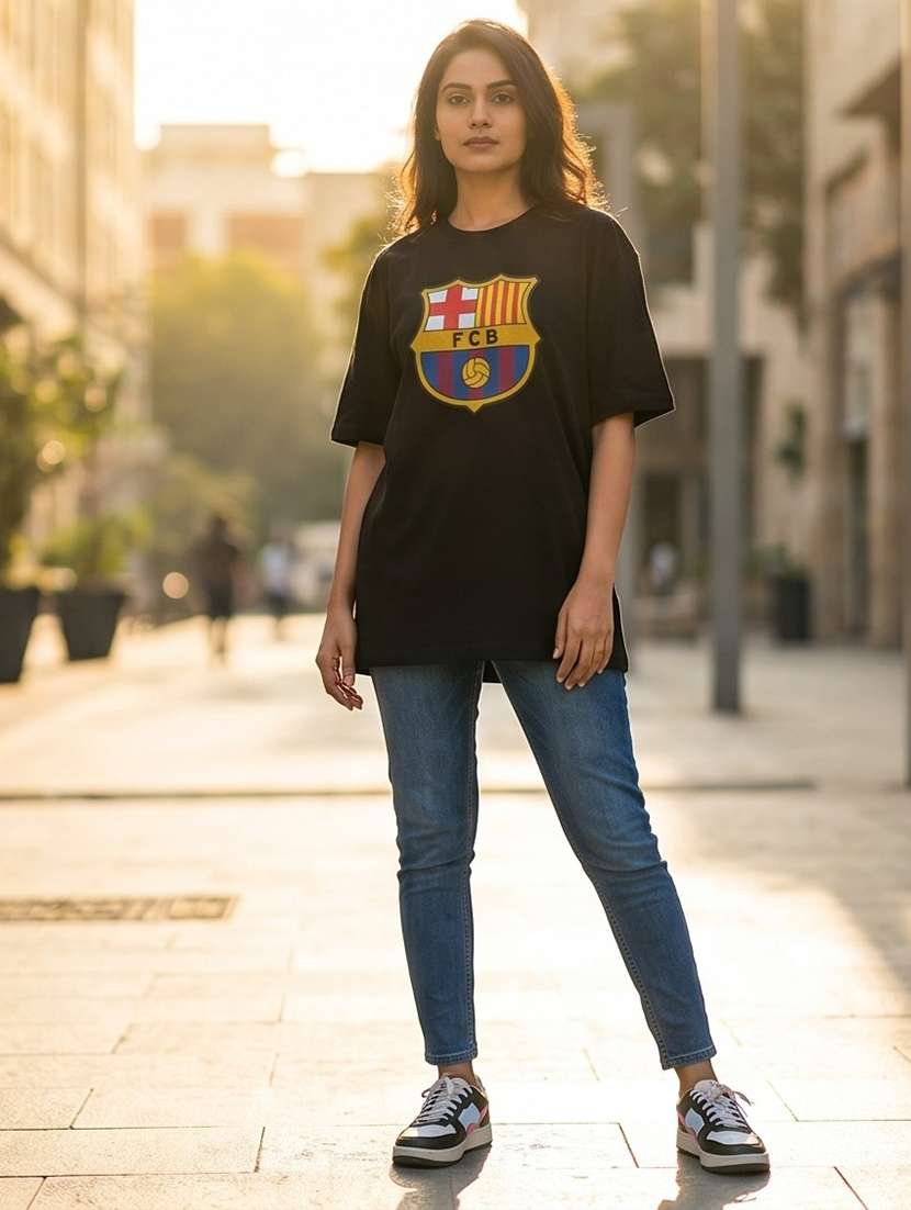 women front print short sleeve oversized t-shirt - 22502490 -  Standard Image - 3