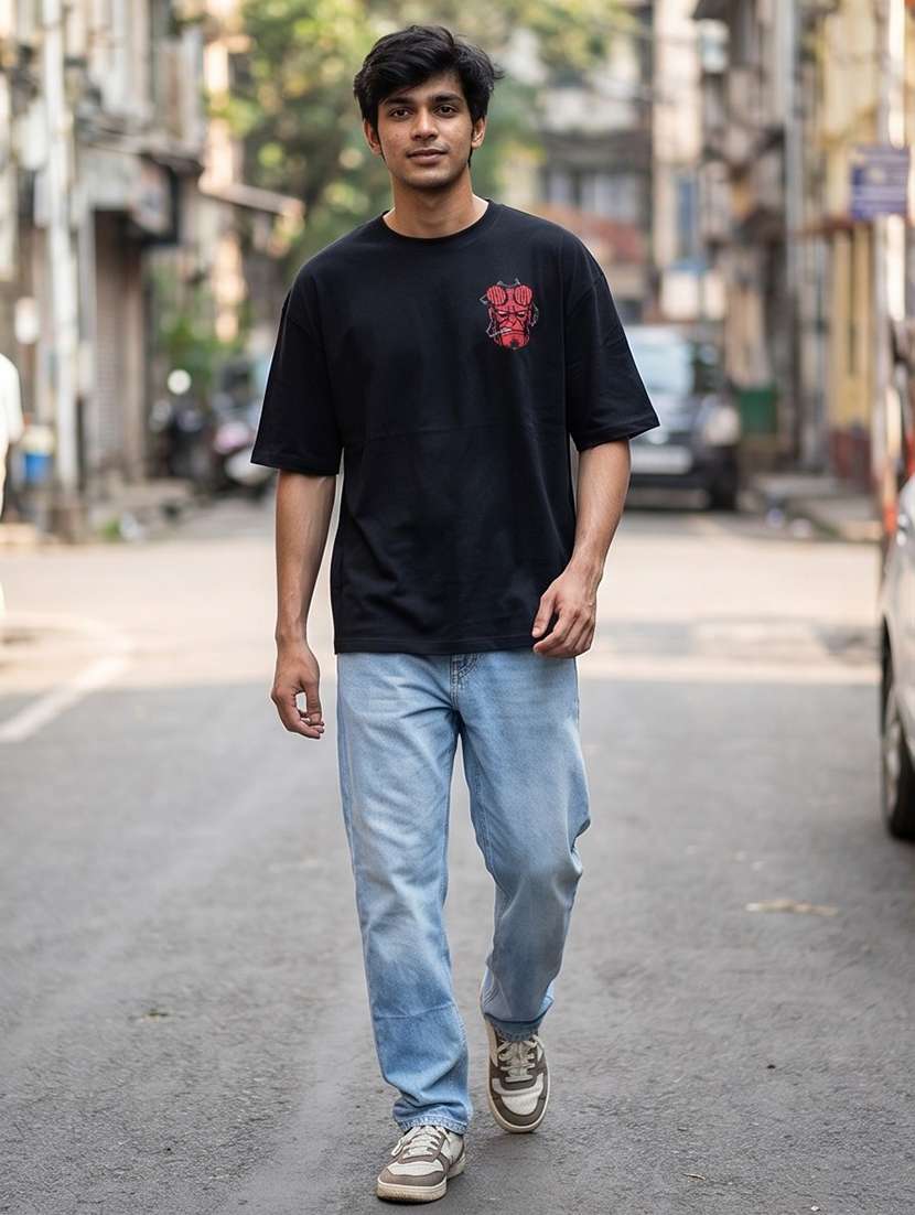 men placement print short sleeve oversized t-shirt - 22502549 -  Standard Image - 3