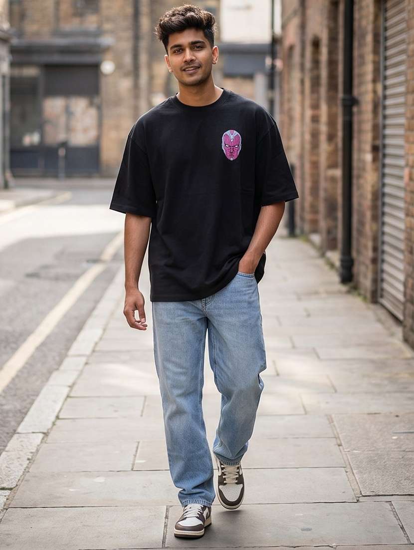 men placement print short sleeve oversized t-shirt - 22502550 -  Standard Image - 3