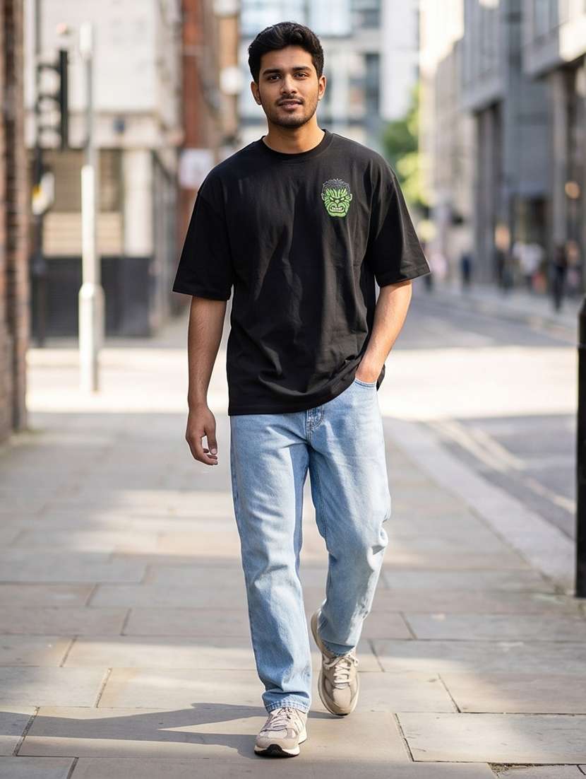 men placement print short sleeve oversized t-shirt - 22502552 -  Standard Image - 3
