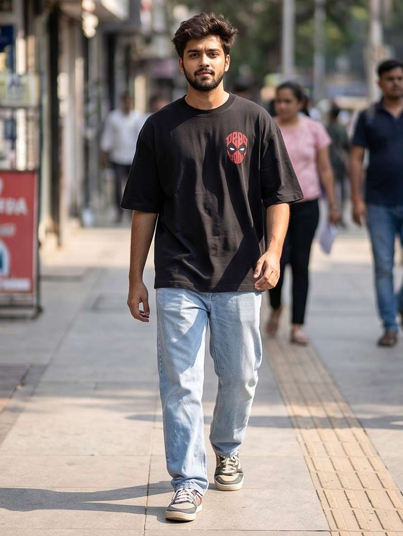 men placement print short sleeve oversized t-shirt - 22502554 -  Standard Image - 3