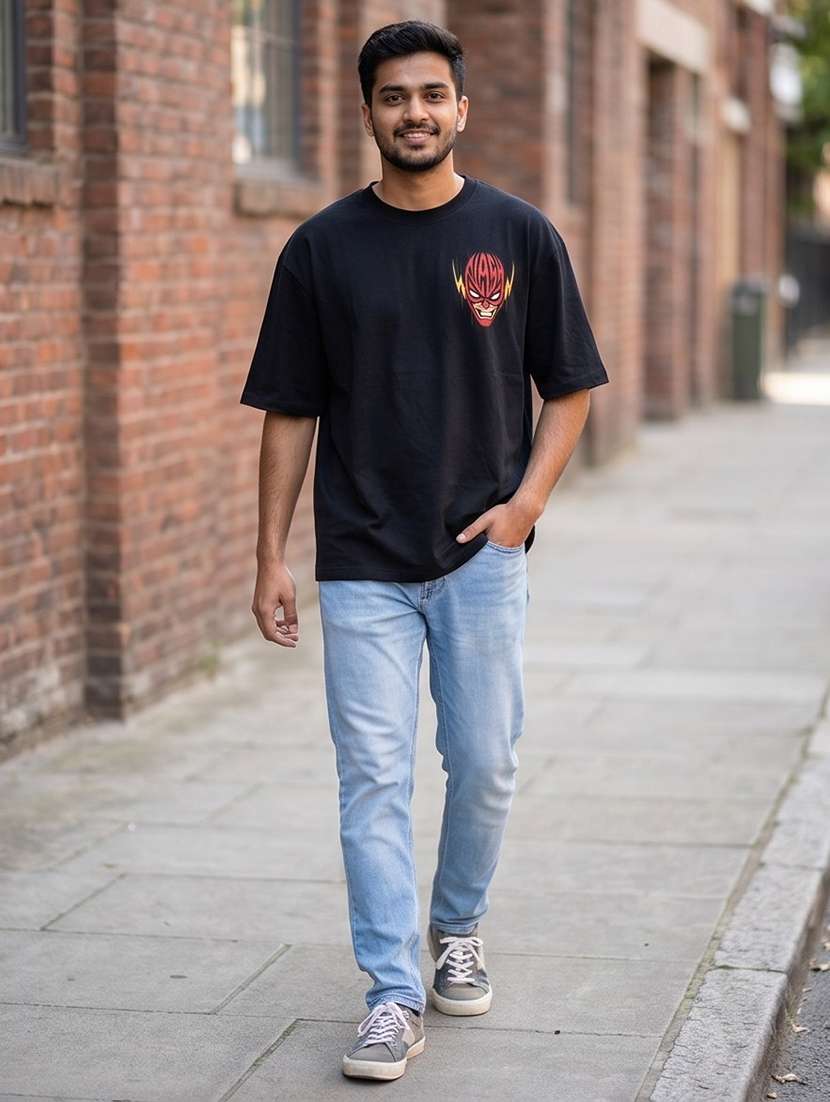 men placement print short sleeve oversized t-shirt - 22502560 -  Standard Image - 3