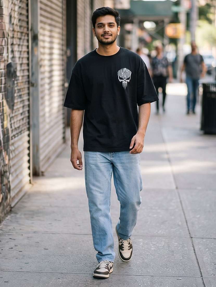 men placement print short sleeve oversized t-shirt - 22502562 -  Standard Image - 3