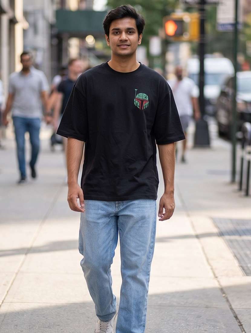 men placement print short sleeve oversized t-shirt - 22502563 -  Standard Image - 3