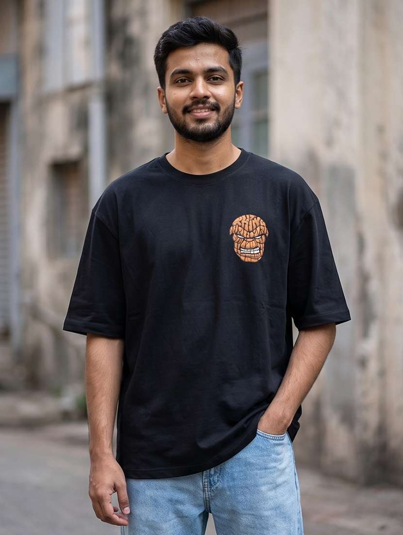 men placement print short sleeve oversized t-shirt