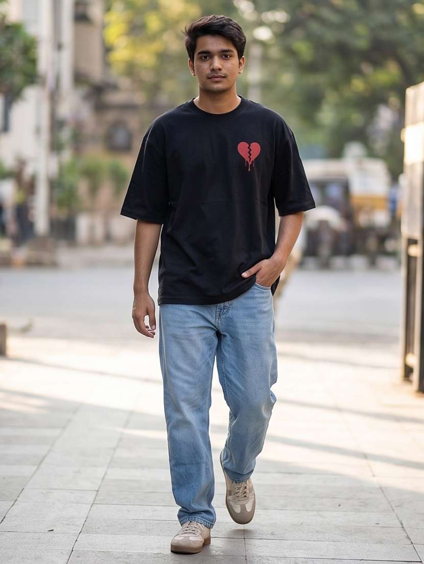 men placement print short sleeve oversized t-shirt - 22502566 -  Standard Image - 3