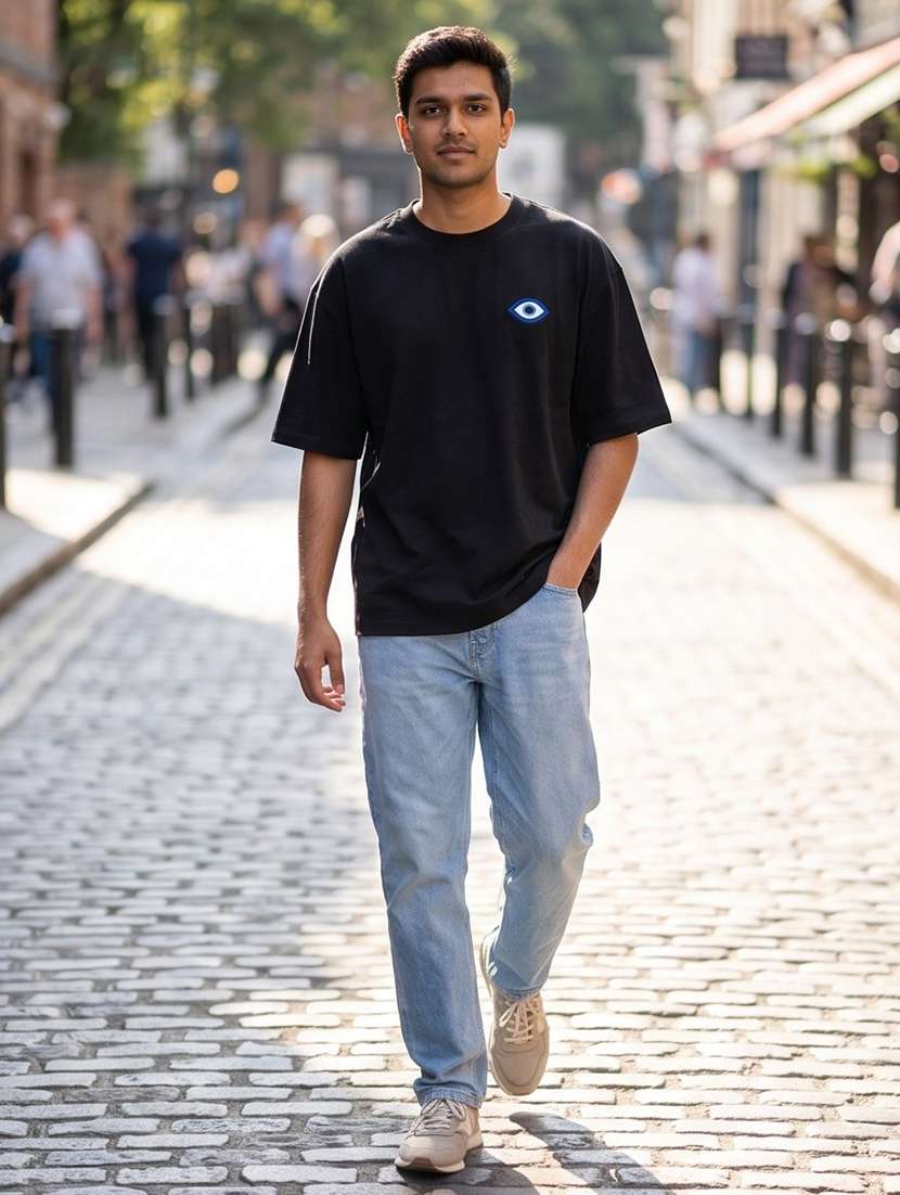men embroidered short sleeve oversized t-shirt - 22502571 -  Standard Image - 3