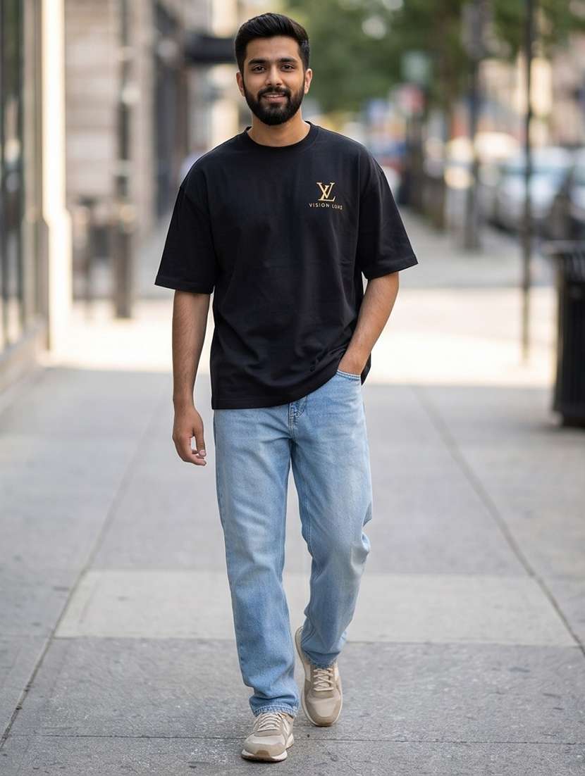 men placement print short sleeve oversized t-shirt - 22502573 -  Standard Image - 3