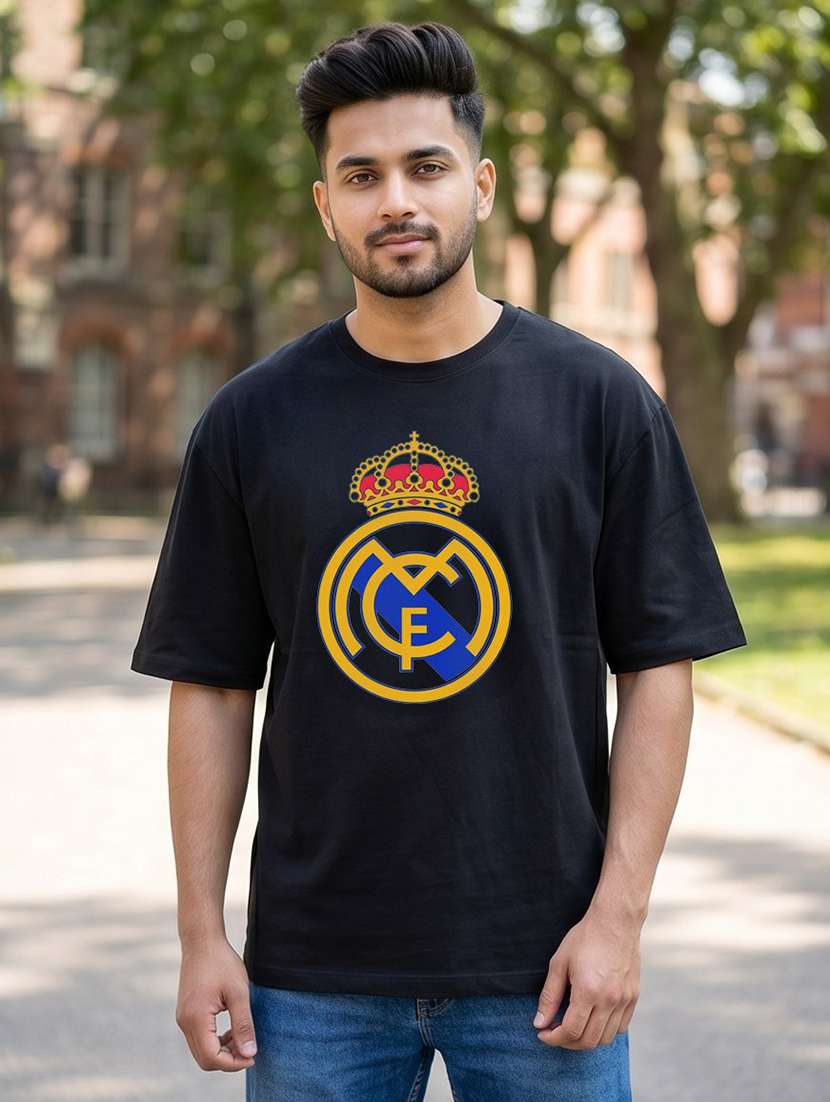 men front print short sleeve oversized t-shirt