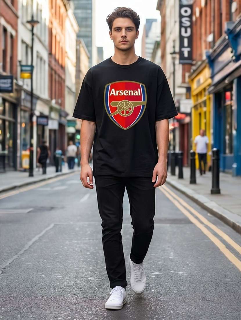 men front print short sleeve oversized t-shirt - 22502578 -  Standard Image - 3