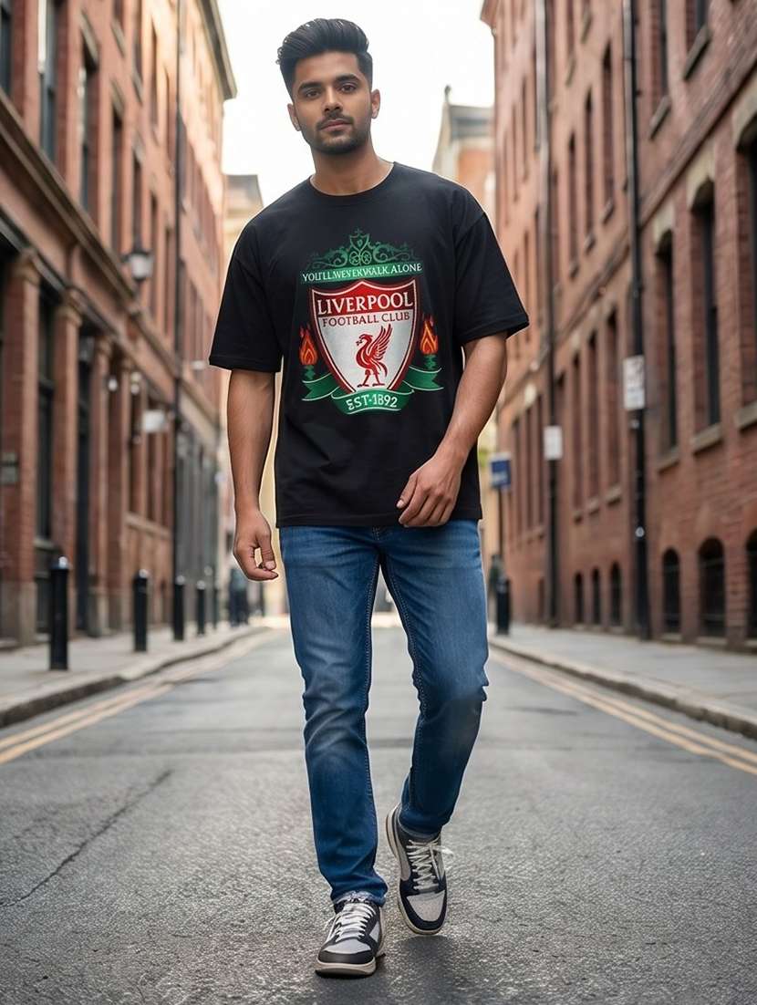 men front print short sleeve oversized t-shirt - 22502579 -  Standard Image - 3